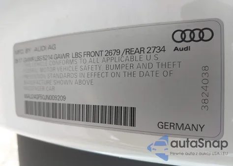 2018 Audi S5 3.0T Premium Plus z USA, uszkodzony, nr VIN WAU24GF50JN009209
